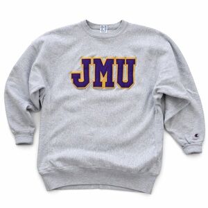 Vintage Champion Reverse Weave JMU Sweatshirt XXL Made in USA Gray Purple Gold